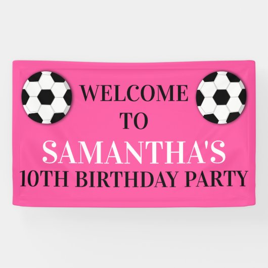 Football voetbal meisjes verjaardag | DOUANETARIEF Spandoek (Horizontaal)