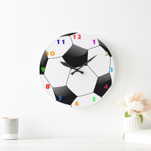 FOOTBALL/VOETBAL MET KLEURENNUMMERS GROTE KLOK (Huis)