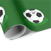Football, Voetbal met naam en nummer Cadeaupapier (Rol Hoek)