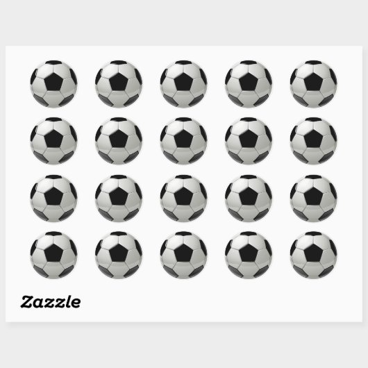 Football Voetbal Ronde Sticker (Vel)