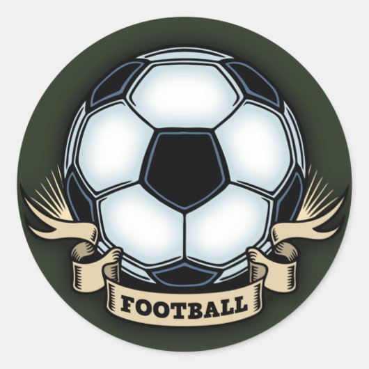 Football Voetbal Ronde Sticker (Voorkant)