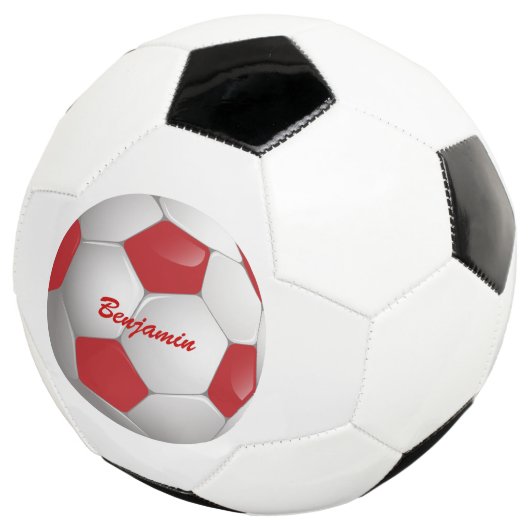  Football Voetbal Rood en Wit (Drie kwart)