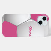 Football Voetbal Roze en Wit Case-Mate iPhone Case (Achterkant (horizontaal))