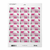  Football Voetbal Roze en Wit Etiket (Full Sheet)