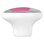  Football Voetbal Roze en Wit Keramische Knop (Zijkant)