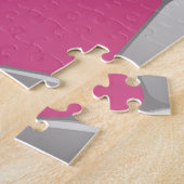  Football Voetbal Roze en Wit Legpuzzel (Zijkant)