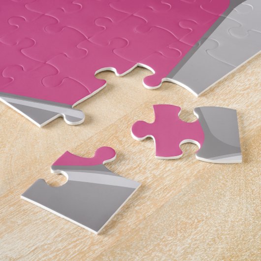  Football Voetbal Roze en Wit Legpuzzel (Zijkant)