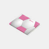Football Voetbal Roze en Wit Post-it® Notes (Schuin)