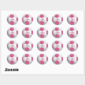  Football Voetbal Roze en Wit Ronde Sticker (Vel)