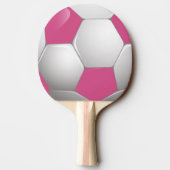  Football Voetbal Roze en Wit Tafeltennisbatje (Achterkant)