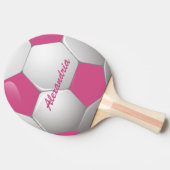  Football Voetbal Roze en Wit Tafeltennisbatje (Zijkant)