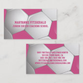  Football Voetbal Roze en Wit Visitekaartje (Voorkant / Achterkant)