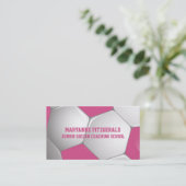  Football Voetbal Roze en Wit Visitekaartje (Staand voorkant)