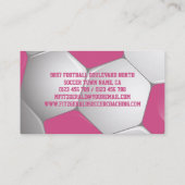  Football Voetbal Roze en Wit Visitekaartje (Achterkant)
