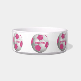  Football Voetbal Roze en Wit Voerbakje