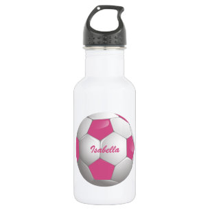 Football Voetbal Roze en Wit Waterfles