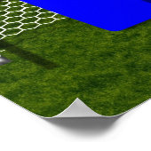 Football Voetbal Shirt Blauw Gepersonaliseerd Post Poster (Hoek)