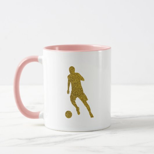 Football Voetbal Shooter | Cool Gold Glitter Look Mok (Links)