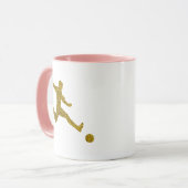 Football Voetbal Shooter | Cool Gold Glitter Look Mok (Voorkant links)