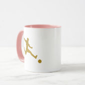 Football Voetbal Shooter | Cool Golden Leather Loo Mok (Voorkant links)