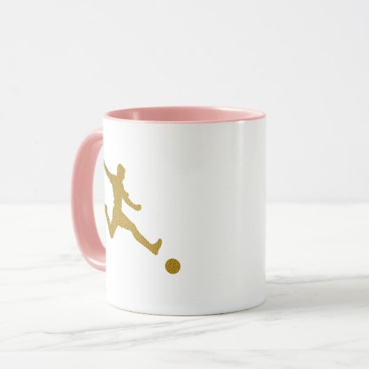 Football Voetbal Shooter | Cool Golden Leather Loo Mok (Voorkant links)