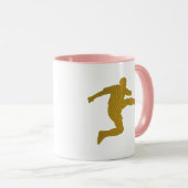 Football Voetbal Shooter | Cool Golden Leather Loo Mok (Voorkant rechts)