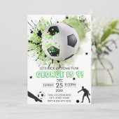 Football voetbal verjaardagsfeestje kaart (Staand voorkant)