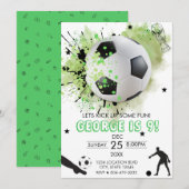 Football voetbal verjaardagsfeestje kaart (Voorkant / Achterkant)