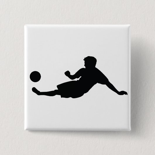 Football Voetbal Vierkante Button 5,1 Cm (Voorkant)