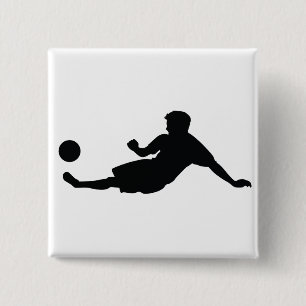 Football Voetbal Vierkante Button 5,1 Cm