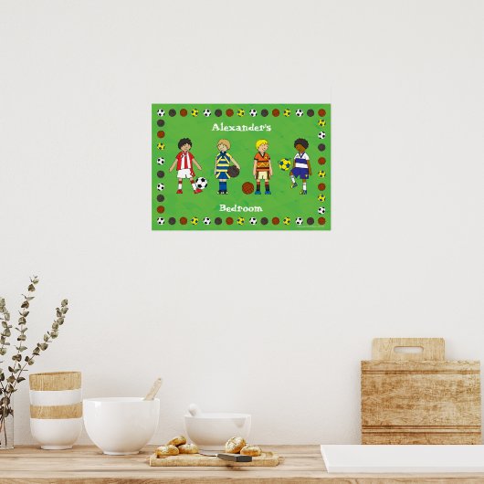 Football Voetbal Voetbal Aangepast Poster (Keuken)