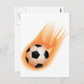 football, voetbal vuur briefkaart (Voorkant / Achterkant)