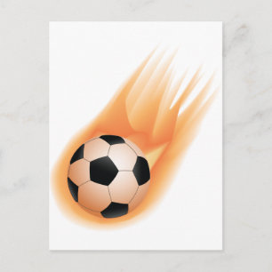 football, voetbal vuur briefkaart