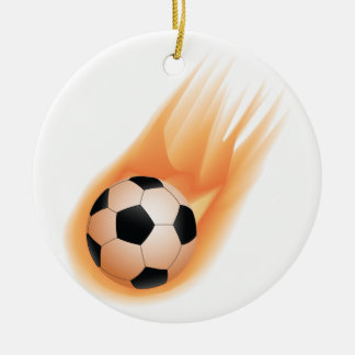 football, voetbal vuur keramisch ornament