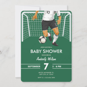 Football voetballer baby shower kaart