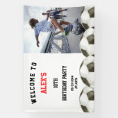 Football Voetballer Verjaardagsfeestje Spandoek (Verticaal)