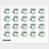 Football voetbalspel kinderen jarig ronde sticker (Vel)