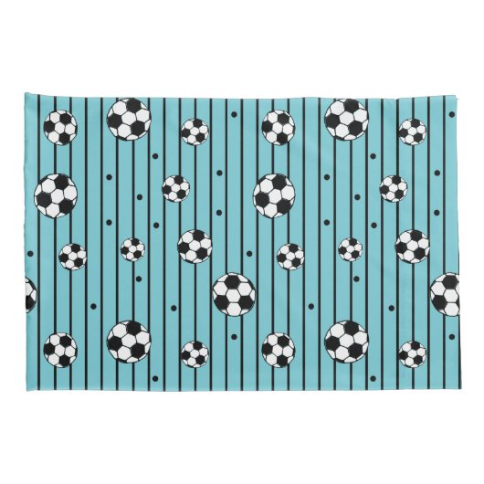 Football Voetbalspeler zwart-wit Kussensloop (Achterkant-Rechts)