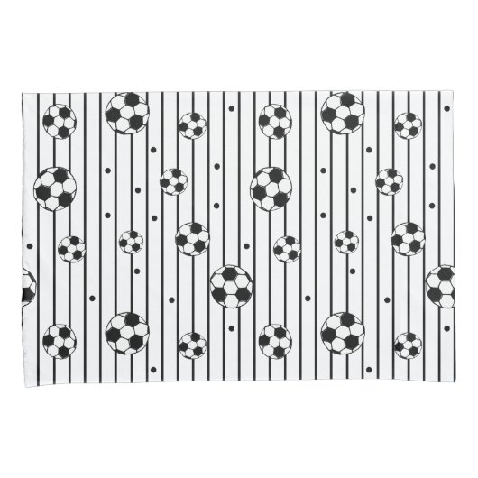 Football Voetbalspeler zwart-wit Kussensloop (Voorkant-Rechts)