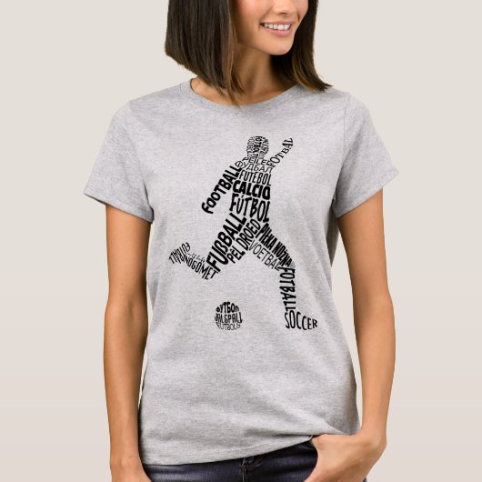 Football Voetbaltalen Word Art T-shirt (Voorkant)