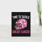 Football voor borstkanker Helmet roze lint A Kaart (Voorkant)