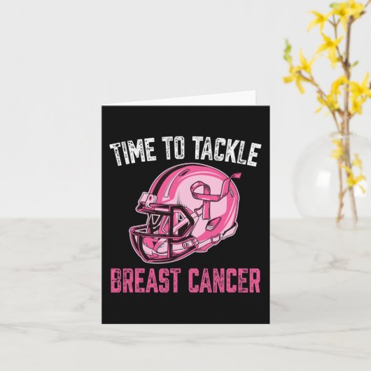 Football voor borstkanker Helmet roze lint A Kaart (Gele Bloem)