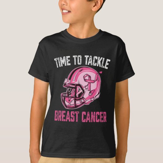 Football voor borstkanker Helmet roze lint A T-shirt (Voorkant)