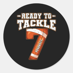 football voor de zevende verjaardag ronde sticker