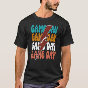 Football voor gamedag Lightning Bolt Groovy Team S T-shirt