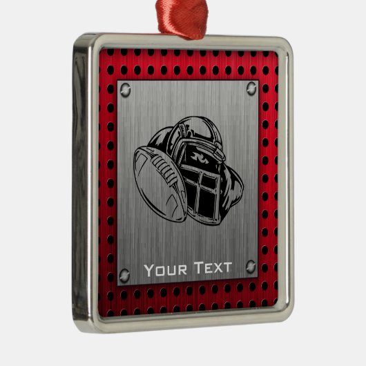 Football voor geborsteld metaal metalen ornament (Rechts)