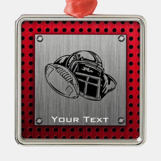 Football voor geborsteld metaal metalen ornament (Voorkant)