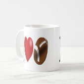 Football voor halve tekst Koffiekoffie Mok (Voorkant links)