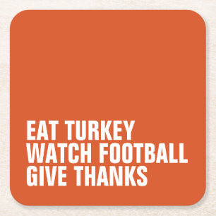 Football voor het houden van bedankt bij het eten  kartonnen onderzetters