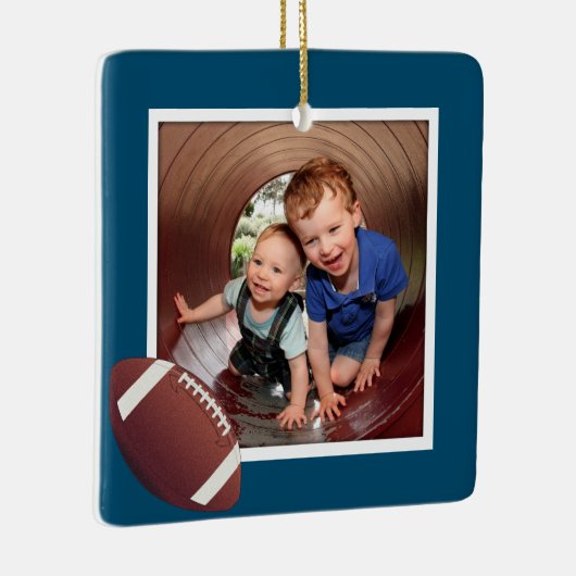 Football voor jongens Keramisch Ornament met foto' (Rechts)